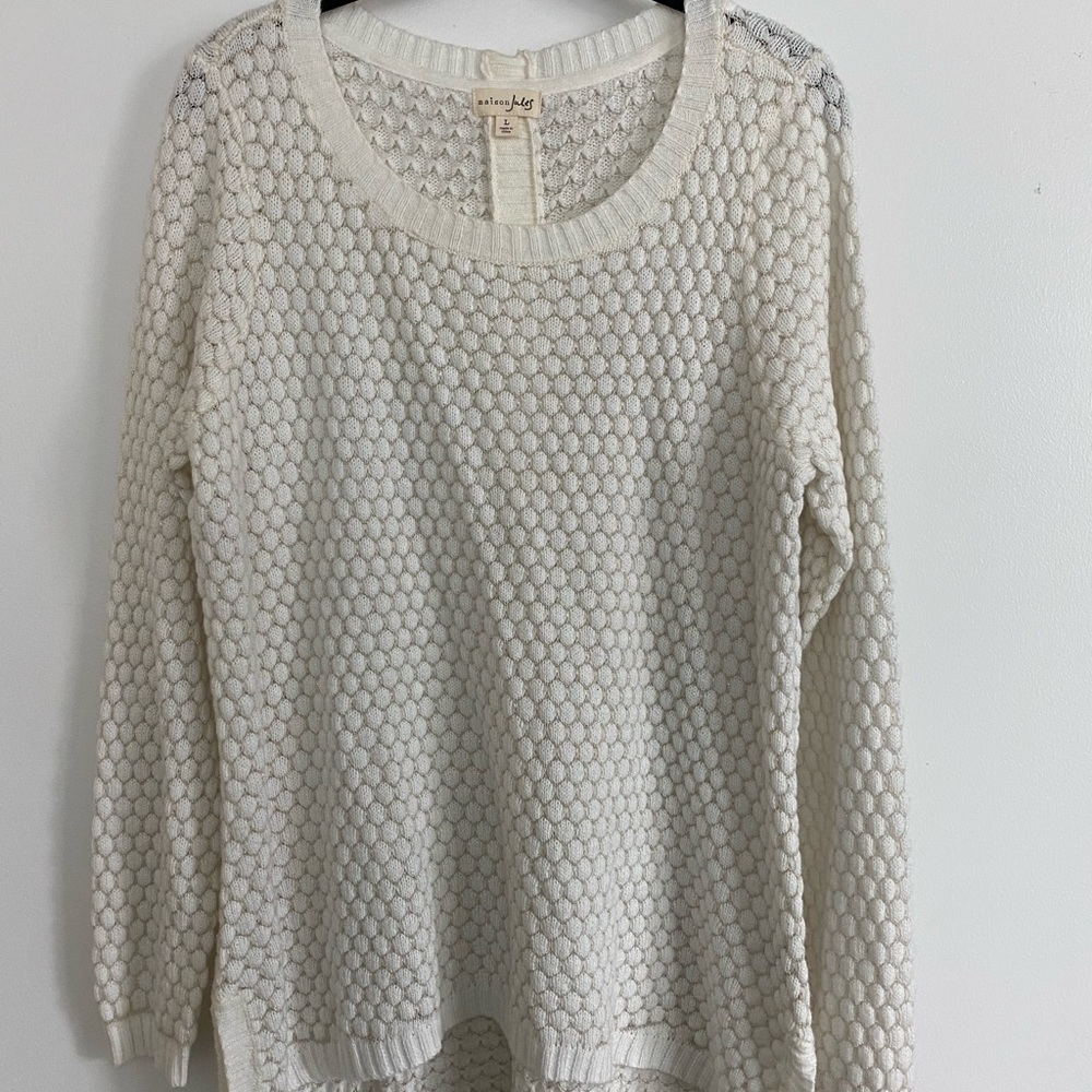 Maison Jules textured cream sweater size L